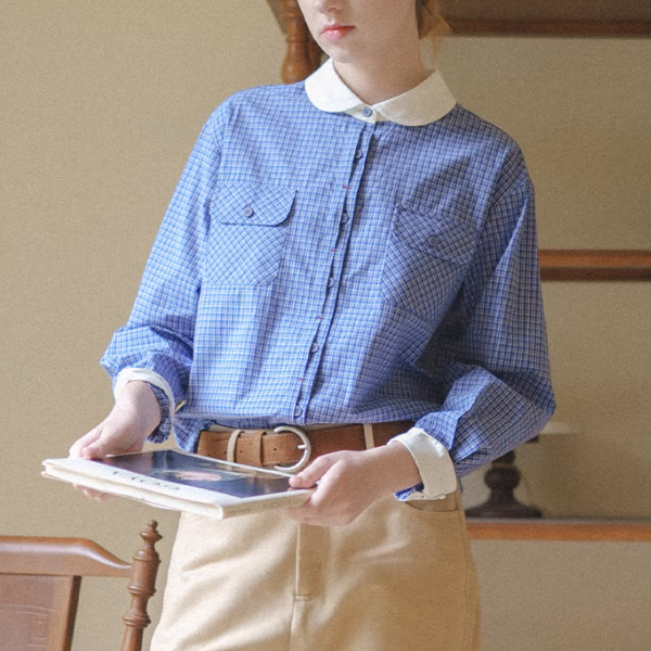 ドールカラータータンチェックシャツ《Z00907》