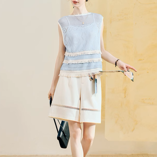 タッセル装飾ノースリーブトップ《Z00965》