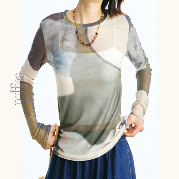 【3pattern】シースループリントロングTシャツ Z00414