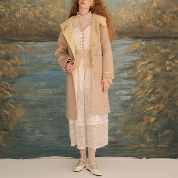 【2color】フリルネックショートブラウス 《Z00618》