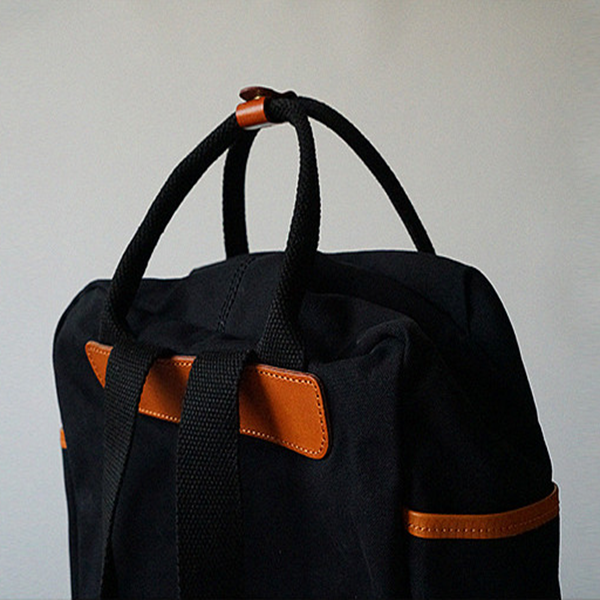 【2color】バイカラーレザーキャンバスバック Z00389