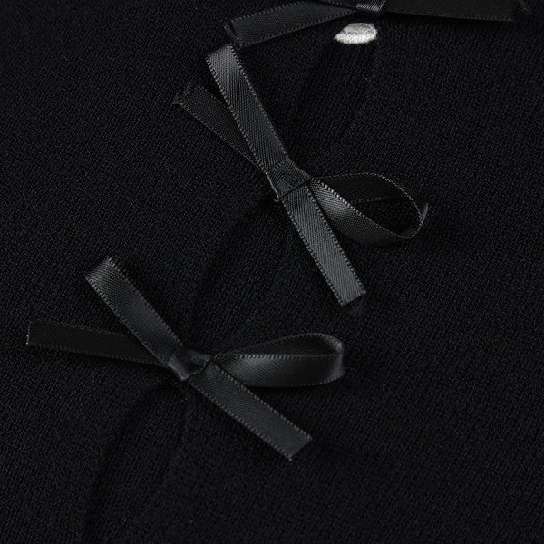 【4color】リボン半袖ニットトップ Z00285