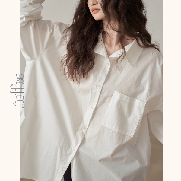 【2color】バックリボンオーバーサイズシャツ《Z00999》