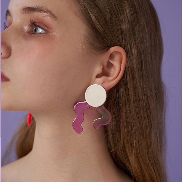 【3color】【2pattern】アーティスティックリボンモチーフイヤーアクセサリー 《Z00799》