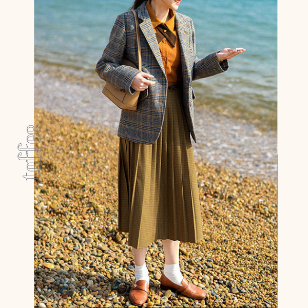 グレンチェック柄 テーラードジャケット 《Z00769》