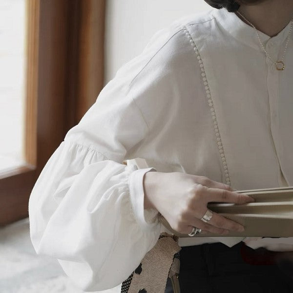 クラシカルなランタンスリーブブラウス  su0094