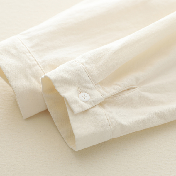 【6color】純綿ポロカラーロングスリーブシャツ 《Z00728》