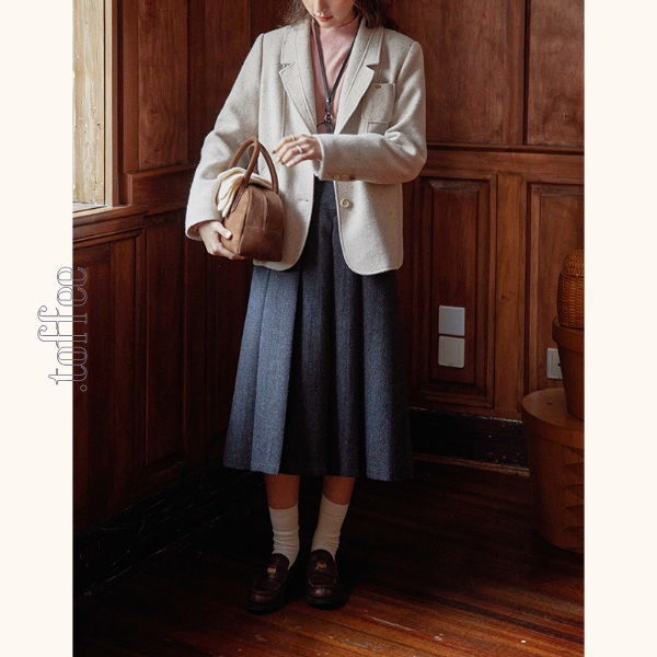 ミモレ丈ウールプリーツスカート Z00563