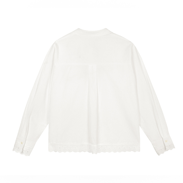 レース装飾ホワイトブラウス《Z00832》