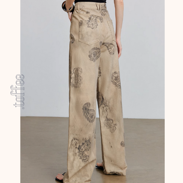 【4pattern】プリントストレートジーンズ《Z00929》