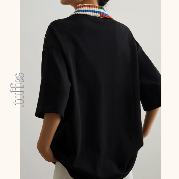 カラフルポロカラーオーバーサイズトップ&ホワイトショートパンツのセットアップ《Z00944》