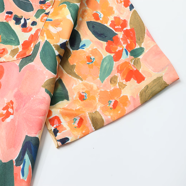 マルチカラー花柄プリントシャツ《Z00917》