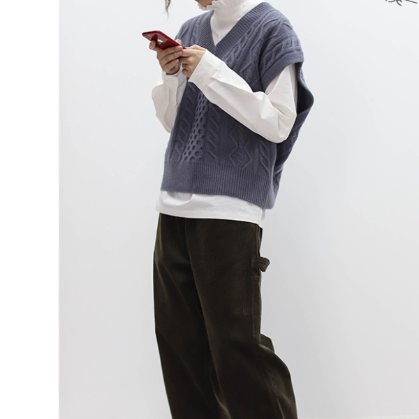 スタンドカラーフリルステッチトップス AU-237