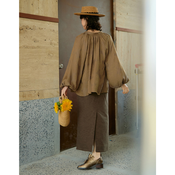 バックスリットコットンロングスカート Z00099