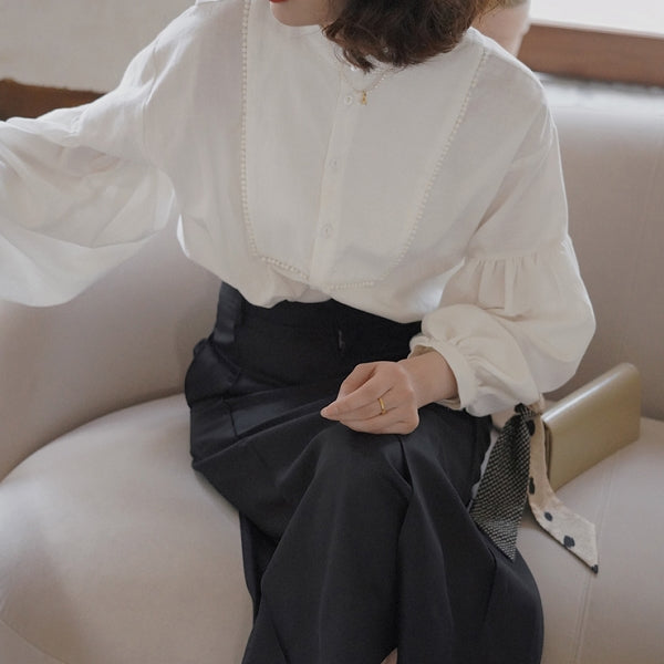 クラシカルなランタンスリーブブラウス  su0094