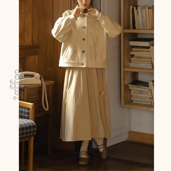 野に咲く花をまとって—刺繍レースカーディガン《Z01144》