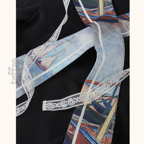 ゴッホの舟と夢の海、セーラーワンピース《Z01149》