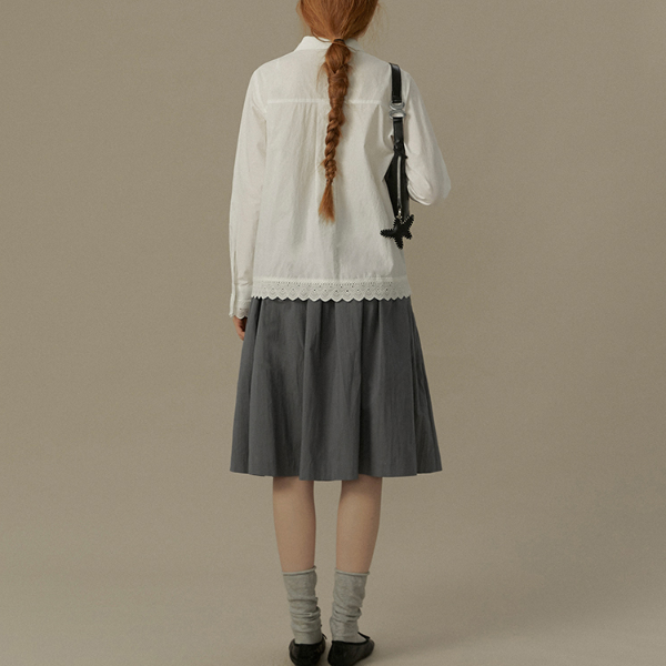 レース装飾ホワイトブラウス《Z00832》