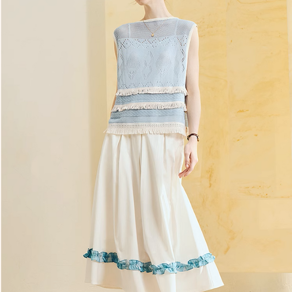 タッセル装飾ノースリーブトップ《Z00965》