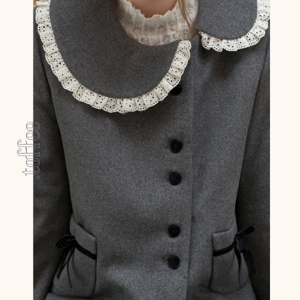 リボン&レースジャケット&Aラインミディ丈フレアスカートセットアップ 《Z00782》