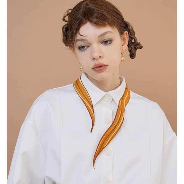 【2color】太陽刺繍シャツブラウス C0079