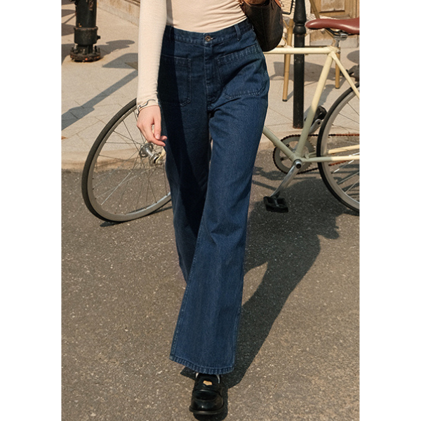 パッチポケットフレアデニム X-323