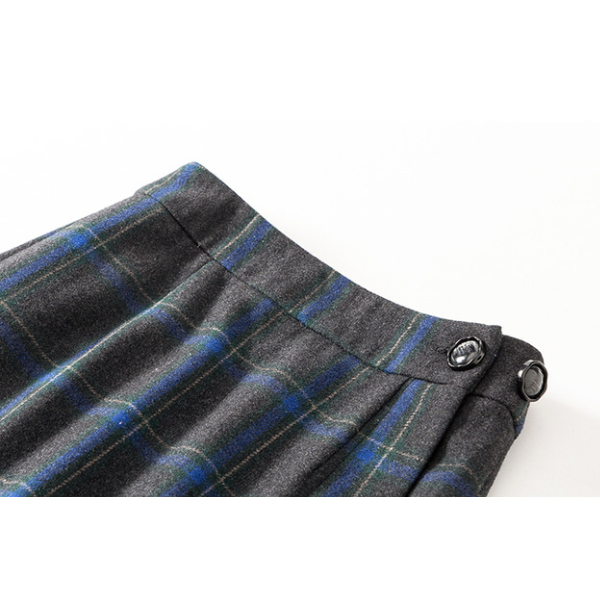 【3color】ダブルチェックエレガントストレートスカート AU-326
