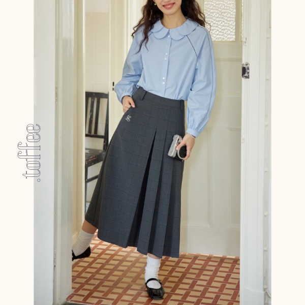 ダブルドールカラーブルーブラウス Z00562