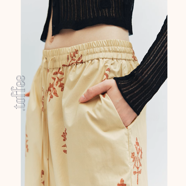 花柄プリントルーズワイドパンツ《Z01004》