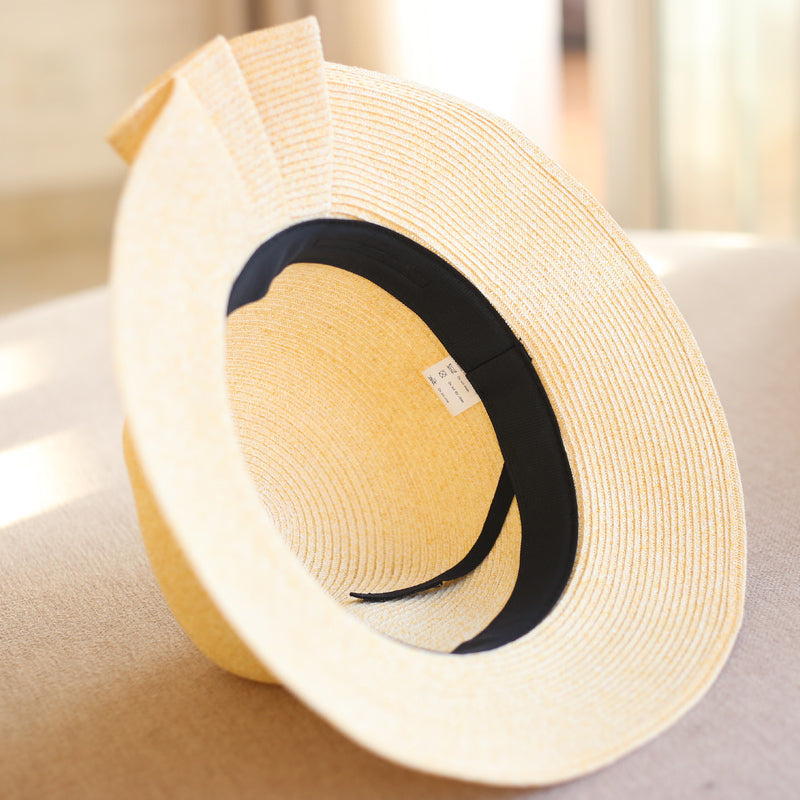 【3color】プリーツが入ったストローハット