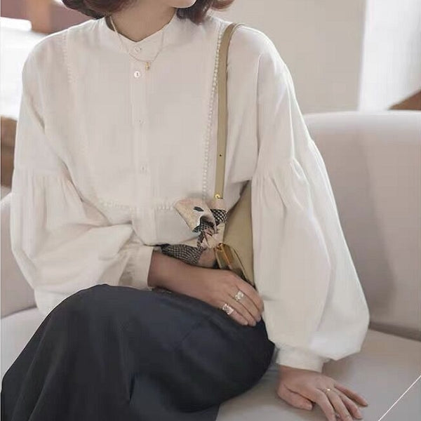 クラシカルなランタンスリーブブラウス  su0094