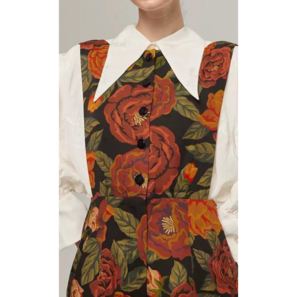 【2color】トータルフラワープリントジャンプスーツ w-042