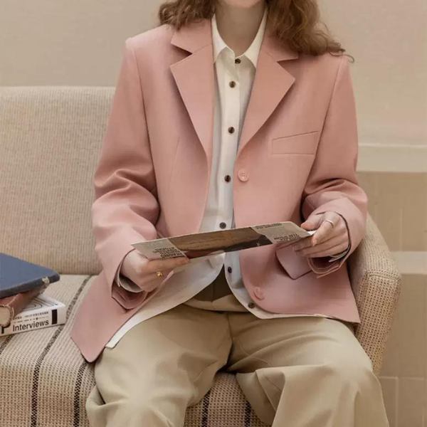 パウダーピンクベーシックジャケット X-049