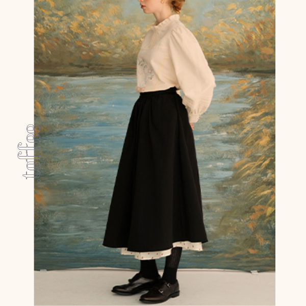 レイヤード花柄フレアスカート  《Z00705》