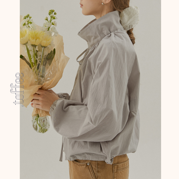 【2color】スタンドカラードロップショルダージャケット《Z00835》