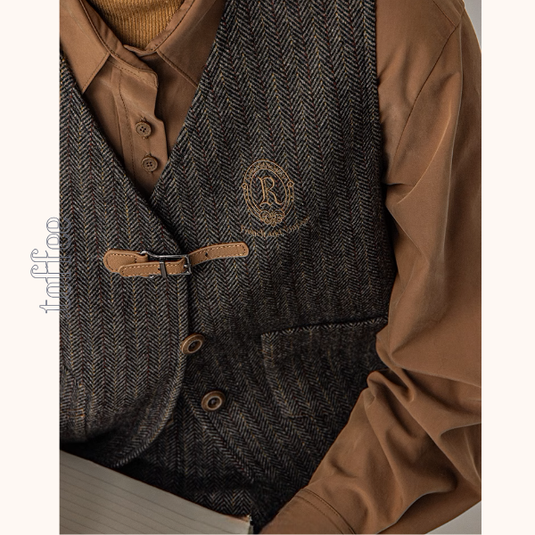 【2color】ベルトディテールチェック柄ベスト&ロングプリーツスカートセットアップ《Z00856》