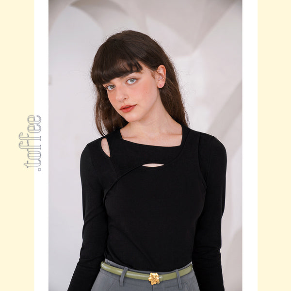 【3color】ニッチなクロスデザイン ボトリングシャツ C0167