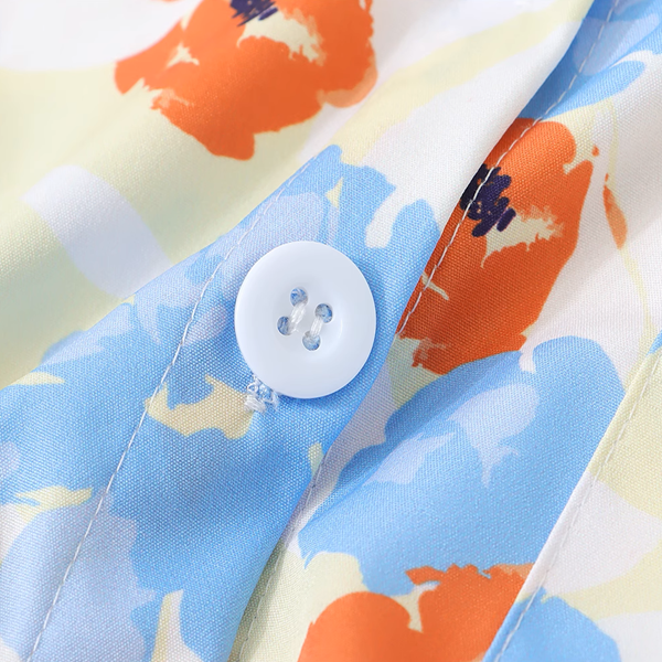 ドローストリング付きフローラルクロップド丈シャツ 《Z00914》