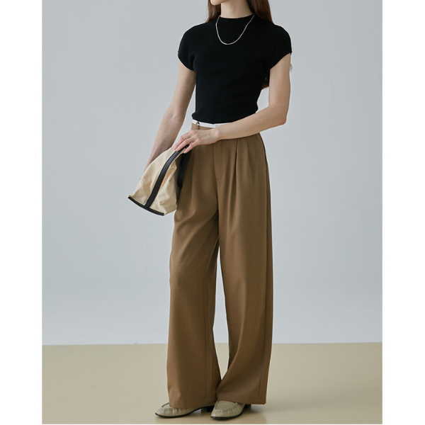 【2color】タック入りシンプルスラックス X-379