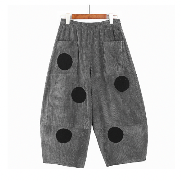 【3color】ドットコーデュロイハーレムパンツ X-352