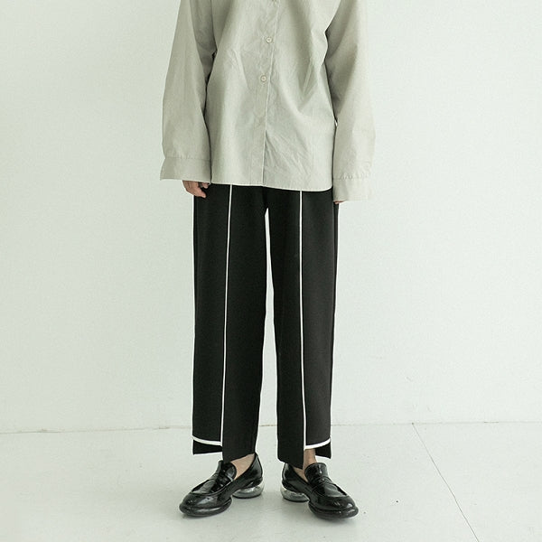 ホワイトステッチワイドパンツ pa0012