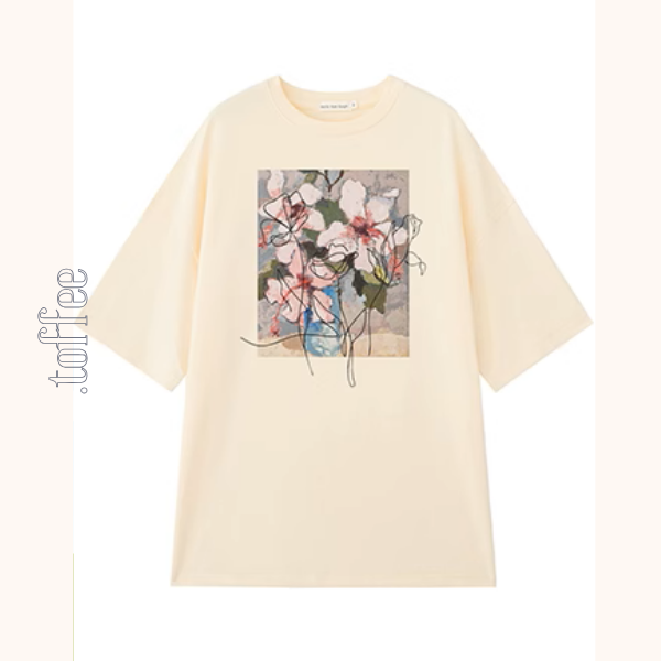 【3color】フラワープリントオーバーサイズTシャ《Z00993》