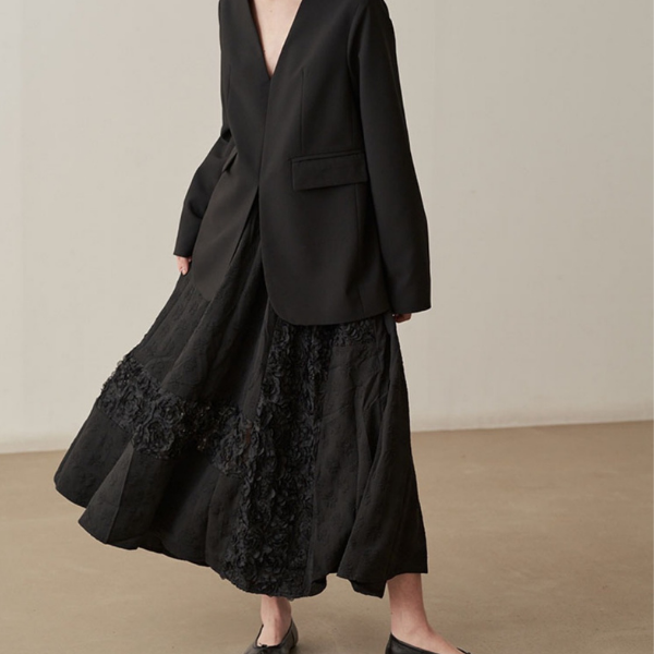 立体フラワーレーススカート X-087