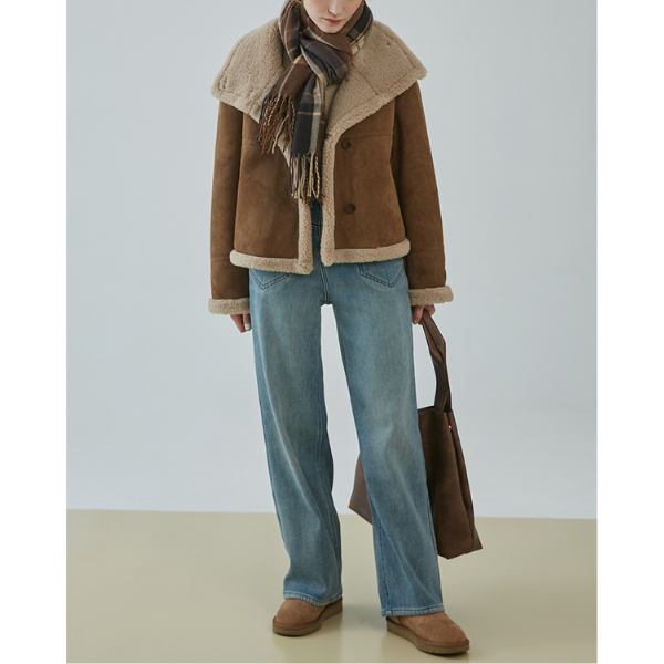 【2color】ハイウエストカジュアルストレートジーンズ X-482