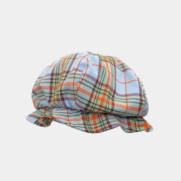 【2color】ギャザーディテールチェック柄帽子《Z00881》