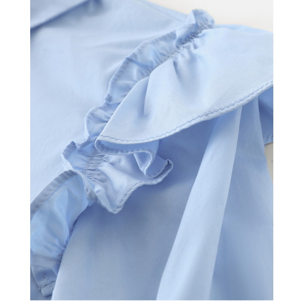 ショートネクタイフリルショルダーシャツ w-154