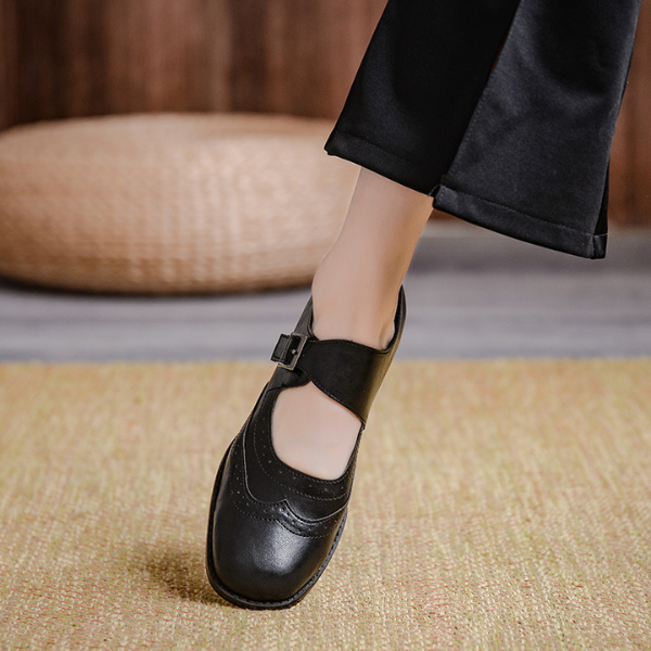 【2color】アッパーベルトレトロレザーシューズ AU-161