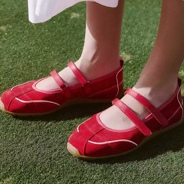 【4color】ラウンドネックダブルストラップフラットシューズ《Z00880》