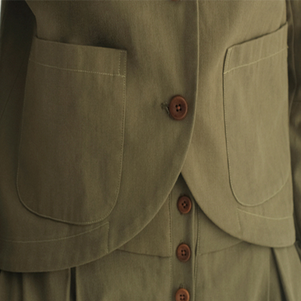 シングルブレストショートジャケット&Aラインロングスカートのセットアップ Z00450