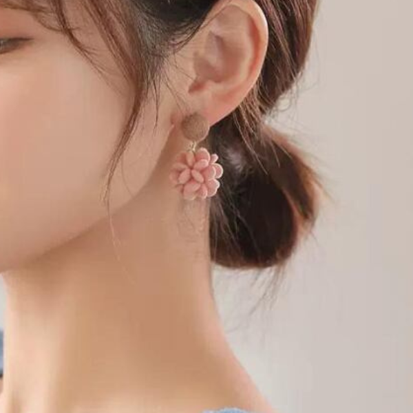 【3color】フラワーパターンピアス AU-280